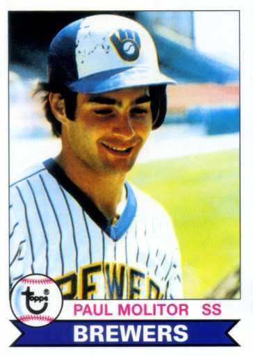 Clad in the uniform of his hometown team, Paul Molitor stood on third base after he collected the 3,000th hit of his major-league career. - MolitorPaul